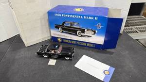 lot 1049 image: 1956 Lincoln Continental Mark 2 black scale model die cast car with box