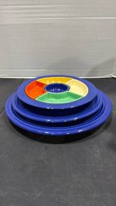lot 2008 image: Fiesta Ware platters and chip & dip set