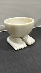 lot 2014 image: Carved marble footed bowl