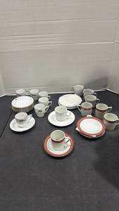 lot 2046 image: Espresso or small coffee cups with saucers 3 sets different patterns