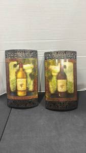 lot 2055 image: Metal wine wall decor