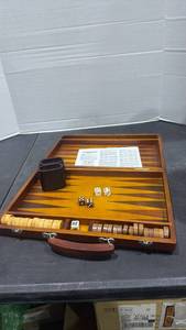 lot 2075 image: Wooden Backgammon game
