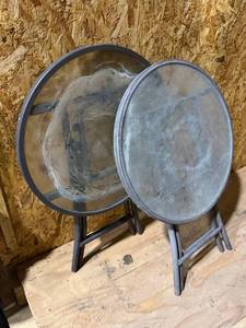 lot 2117 image: Pair of folding patio side tables