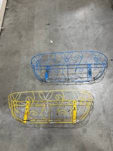 lot 2125 image: Yellow and blue planters