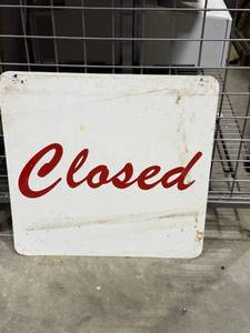 lot 2128 image: Closed metal sign