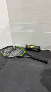 lot 2150 image: Slazenger tennis racket with tennis balls