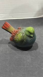 lot 3006 image: Multi-colored ceramic bird decor