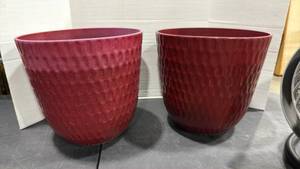 lot 3017 image: Plastic flower pots (2) 14 x 15 in each