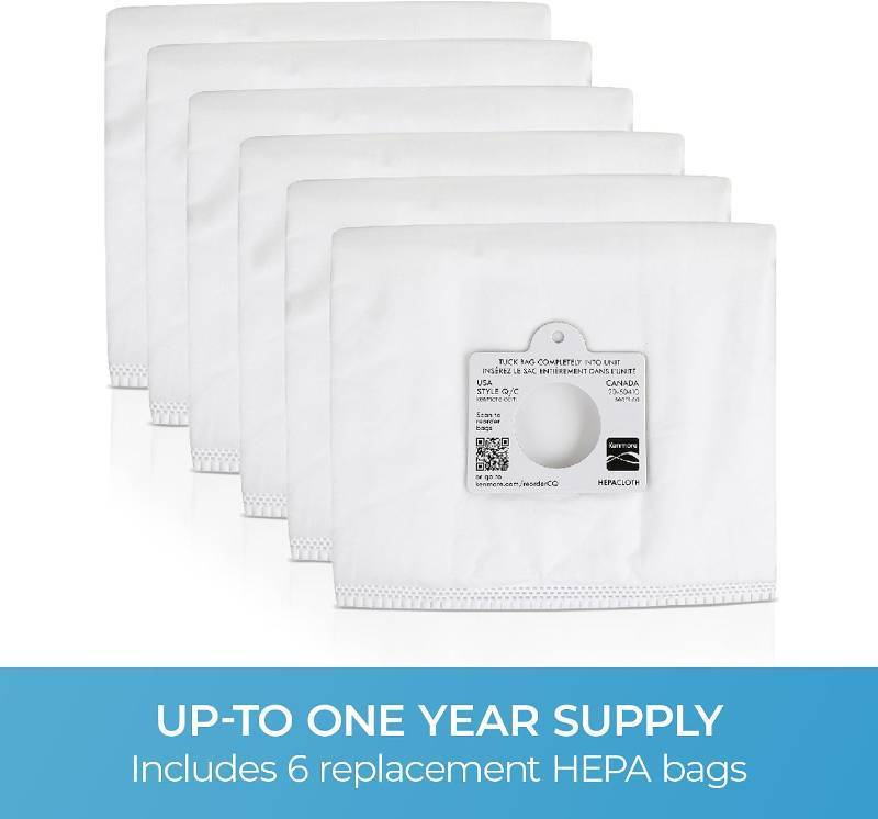 lot 58496 image: Kenmore Canister Vacuum Cleaner Bags, Style QC, 6 Pack. - Retail $25