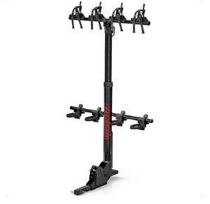 lot 18821 image: Yakima HangOver Vertical Hanging Rack for Mountain Bikes, Fits 4 BikesSteel Hitch Rack, Bicycle Carrier Designed for Suspension-Fork - Retail $450
