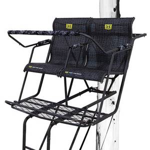lot 18822 image: Hawk Big Denali 2 Man Climbing Tree Stand  18 Foot Deer Hunting Ladderstand - Retail $440