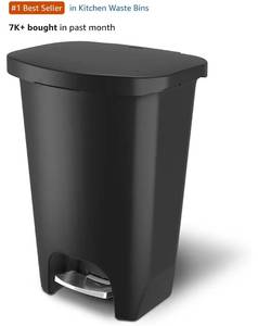 lot 18829 image: Glad Premium Trash Can with Clorox Odor Protection, 13 Gallon, Black - Retail $40