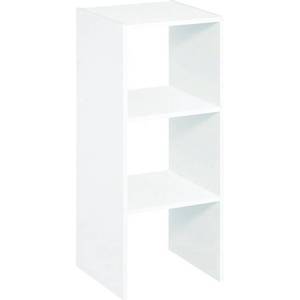 lot 18842 image: Closetmaid Decorative Home Stackable 2-Cube Cubical Organizer Storage, White, Damaged Corner - Retail $35