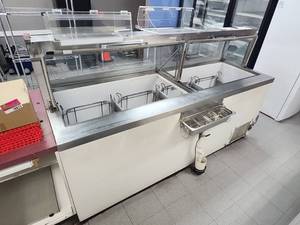 lot 5452 image: Commercial Ice Cream Dipping Cabinet w Glass Sneeze Guard & Dipper Well