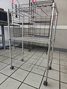 lot 18845 image: 3-Tier Shelving on Casters