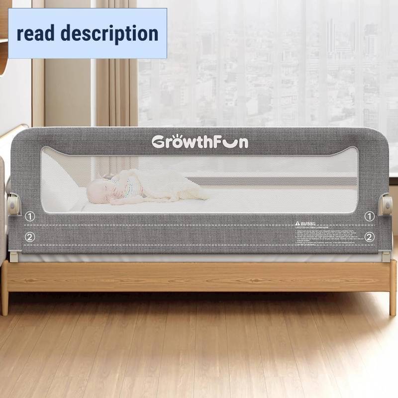 lot 101739 image: Foldable Bed Rail for Toddlers, 71in Reinforced Carbon Steel Frame&Connectors, Breathable Cationic Fabric - Safety Toddler Bed Rails for Queen, King, Twin, Full, No-Tool Setup.