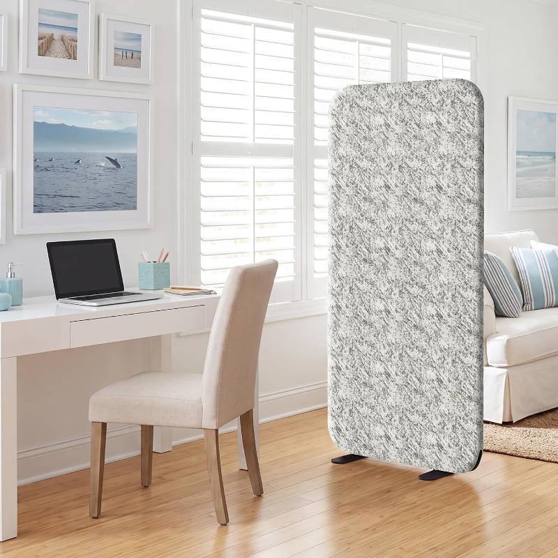 lot 411514 image: DECOLAB Standing Room Divider, Portable Partition Panel 29x65 Marble