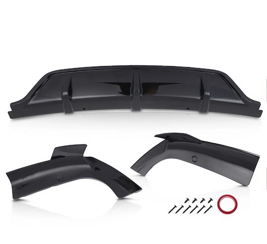 lot 471474 image: Retails for $149 Rear Diffuser Lip Gloss Black Fit For 2020-2024 BMW X6 G06 M Sport IKON Style PP