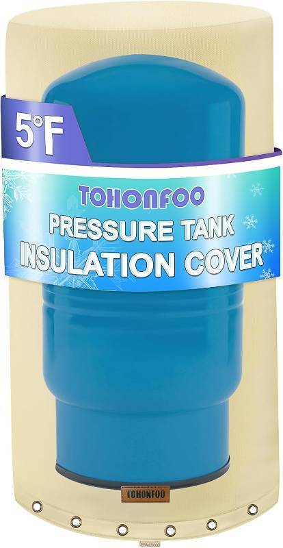 lot 221619 image: Retails for $110 TOHONFOO Round Water Well Pressure Tank Cover Insulated, 28Dia x 64H