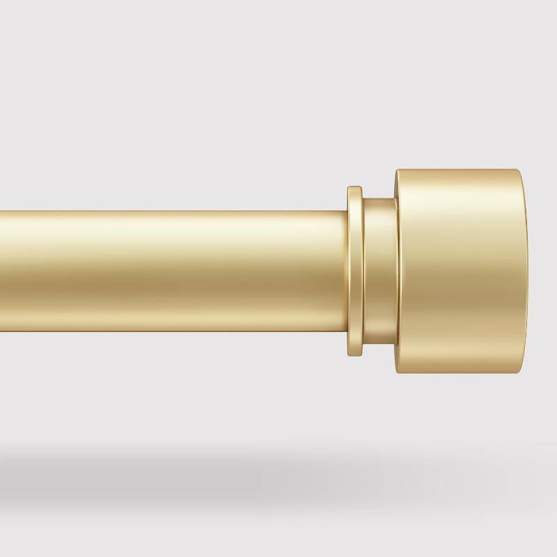 lot 321594 image: Curtain Rods 36-144 Inch, Extra Long Heavy Duty 1 Inch Curtain Rods for Windows, Gold Adjustable Window Treatment Rod, Single Side Telescopic Splicing Drapery Rods Modern Design, Easy Installation