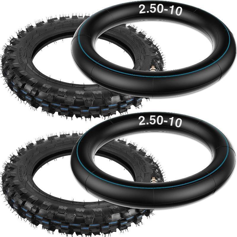 lot 131541 image: 2.5-10 Off-Road Tire and Inner Tube Set, 2.50-10 Dirt Bike Tire, 10in Rim