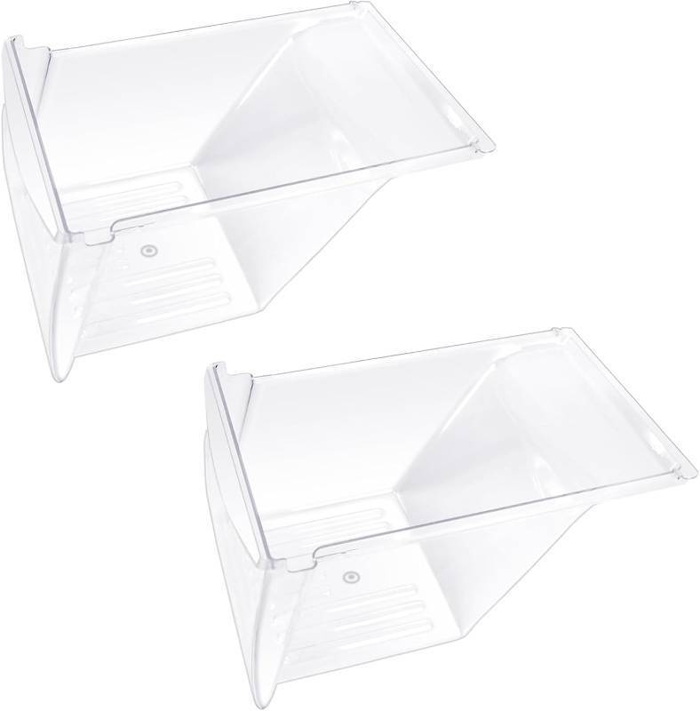 lot 431518 image: 2 PACK 240337103 240337107 Refrigerator Crisper Drawers Replacement Compatible with Frigidaire Fridge Crisper Pan Replacement 240337102 240337105 240337108 240337109 Refrigerator Storage Component