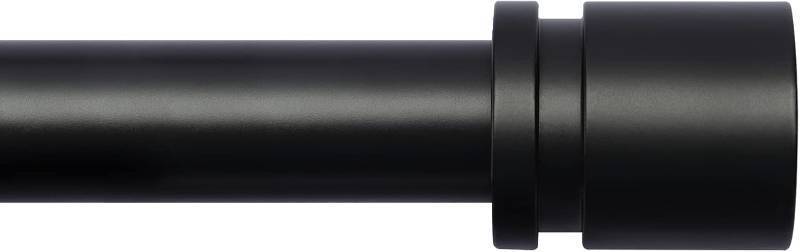 lot 152284 image: Byondeth Curtain Rods for Windows 16 to 88 Inches Adjustable Length 1 Inch Diameter Window Curtain Rod with Aluminium Finials, Black