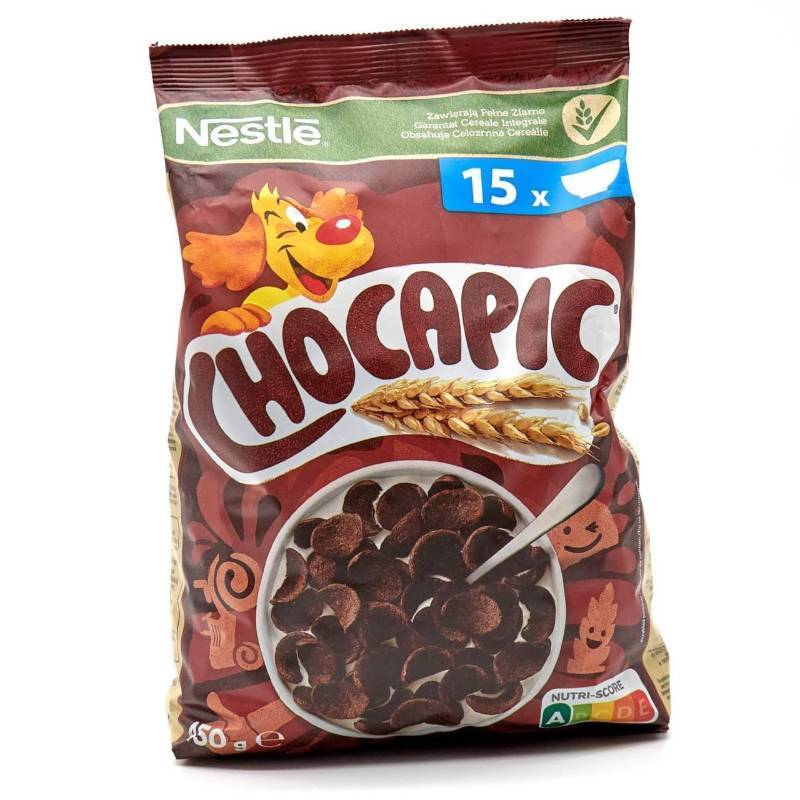 lot 152287 image: 4 Pack Nestle Chocapic Wholegrain Chocolate Cereal 450g