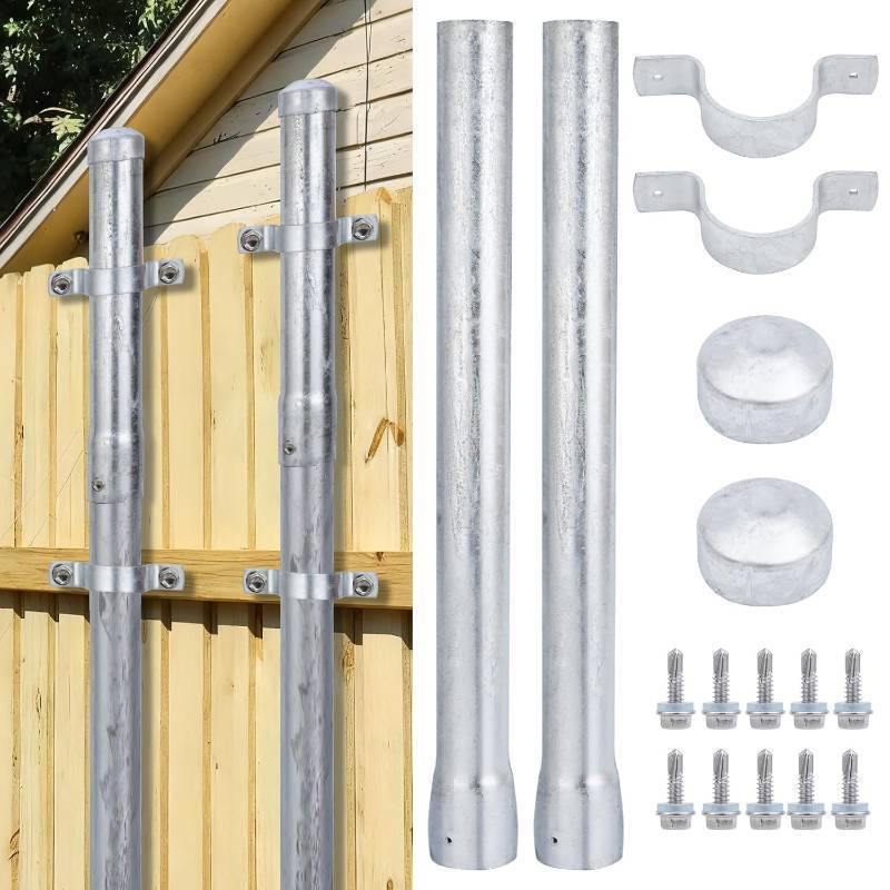 lot 152294 image: 24 in Added Height Post Extenders for 2-38 in OD Metal Posts, 2-Pack