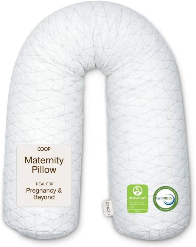 lot 211698 image: Coop Home Goods Original Adjustable Maternity Pillow, with Memory Foam and Washable Cover, Body Pillow for Pregnancy, Side Sleeper and Full Body Support During Pregnancy