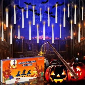 lot 1843 image: Insequil Floating Candles with Wand Remote 20 Pcs Halloween Hanging Candles