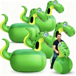 lot 1862 image: Hiboom 4 Pcs Giant Inflatable Dinosaur Hopper Bouncy Animal Toys