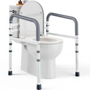 lot 1865 image: PELEGON Toilet Safety Rails 350 lb Capacity Adjustable White