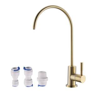 lot 1881 image: Havin Brushed Gold RO Drinking Water Faucet Lead-Free Stainless Steel