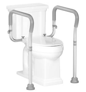lot 1884 image: HOMLAND Toilet Safety Rails 350 LB Aluminum Adjustable