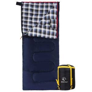 lot 1887 image: REDCAMP Cotton Flannel Sleeping Bag 3-Season 75 x 33 Inches Navy Blue