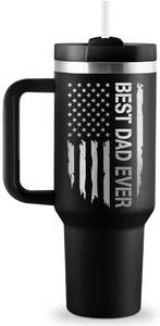 lot 1889 image: ROSTANTEN 40oz Stainless Steel Insulated Tumbler with Handle and Straw