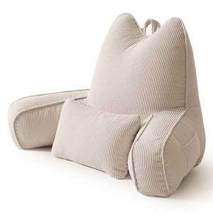 lot 1910 image: Ailuteie Bed Rest Reading Pillow with Arms, Beige Gray