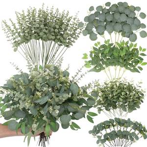 lot 1912 image: Daynight Artificial Eucalyptus Stems 120 Pcs Mixed Green Bulk