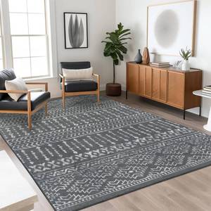 lot 1915 image: Art&Tuft Area Rug 4x6 Non Slip Moroccan Washable Rug Grey  Retail $149.99