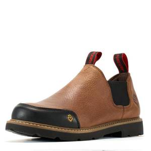 lot 1917 image: SUREWAY Mens 4 In Slip On Work Boots Full Grain Leather Tobacco Size 11