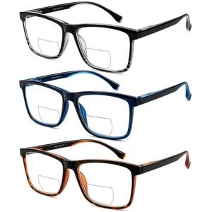 lot 2002 image: Ryegis Bifocal Reading Glasses Unisex Dual Vision 2.0 Bicolor Frame