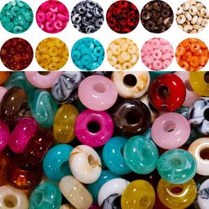 lot 2036 image: Anjulery Acrylic Rondelle Beads 0.55 in Large Hole 120 Pcs