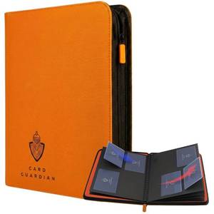 lot 2380 image: Card Guardian Toploader Binder 4 Pocket Zipper Orange