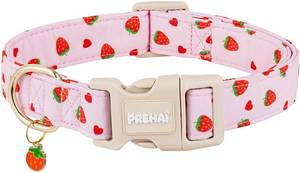 lot 2390 image: PREHAI Pink Strawberry Dog Collar for Small Medium Large Dogs