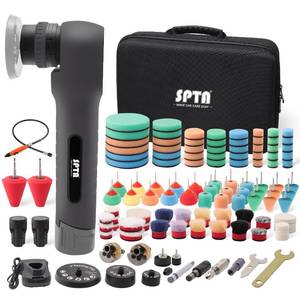 lot 2401 image: SPTA 12V Cordless Mini Polisher Brushless Car Buffer with Pads  Retail $189.99