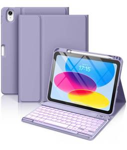 lot 2412 image: Hamile Keyboard Case for iPad 10th Generation 10.9 Inch Wireless Backlit