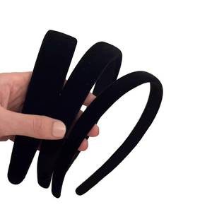 lot 2419 image: AUDTOPE Black Velvet Padded Headbands 3-Pack 0.6-1.2 Inch Widths