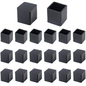 lot 2424 image: Square Rubber Chair Leg Caps 34 Inch 20 Pcs