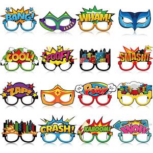 lot 2427 image: Harrycle 32 Pcs Comic Book Paper Glasses Photo Booth Props